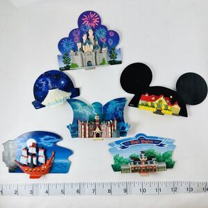 Disney Magic Kingdom Board Game Replacement Pieces 3-D  6pc ATTRACTION BUILDINGS